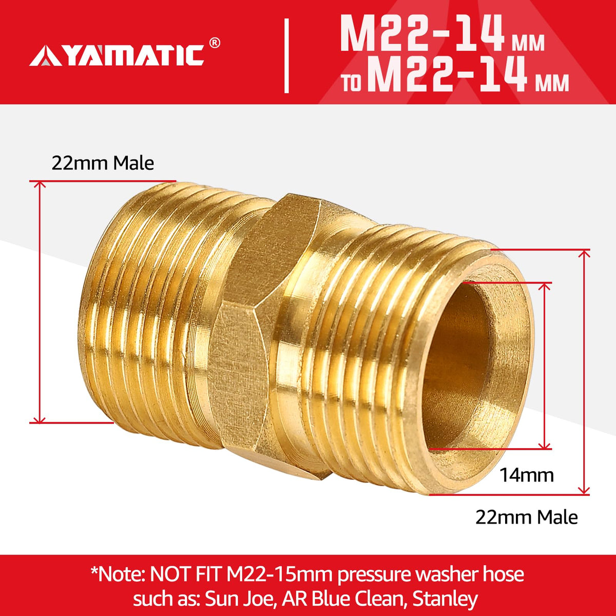 YAMATIC extension hose assembly shows extended reach for easier cleaning.