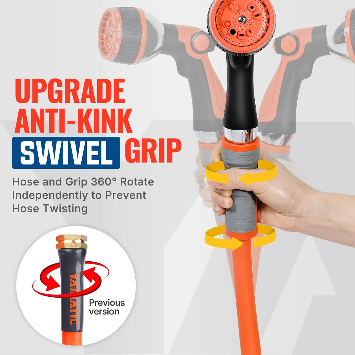 YAMATIC flexible leader hose in action, light weight and versatile for tasks.