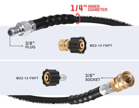 YAMATIC heat-resistant rubber hose withstands hot surface contact during outdoor cleaning tasks.
