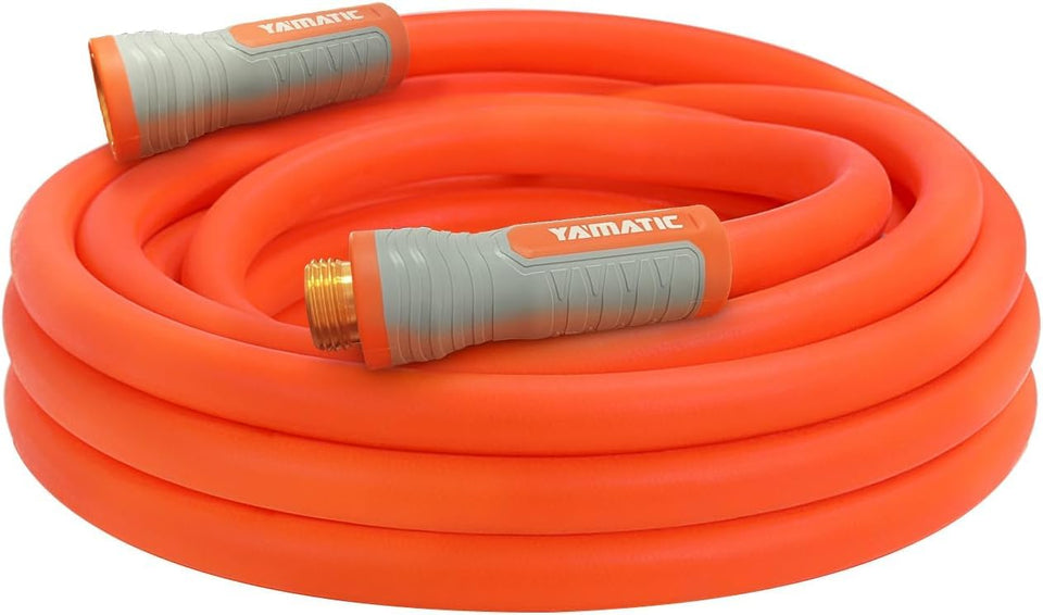 YAMATIC heavy-duty garden hose with brass connector for durable watering tasks