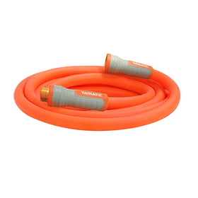 YAMATIC heavy-duty short hose with swivel fitting supports reliable watering across small gardens.