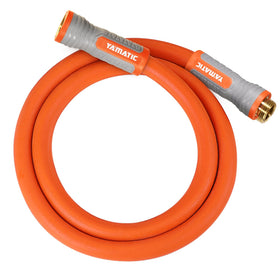 YAMATIC heavy-duty short hose coiled neatly for easy storage and handling.