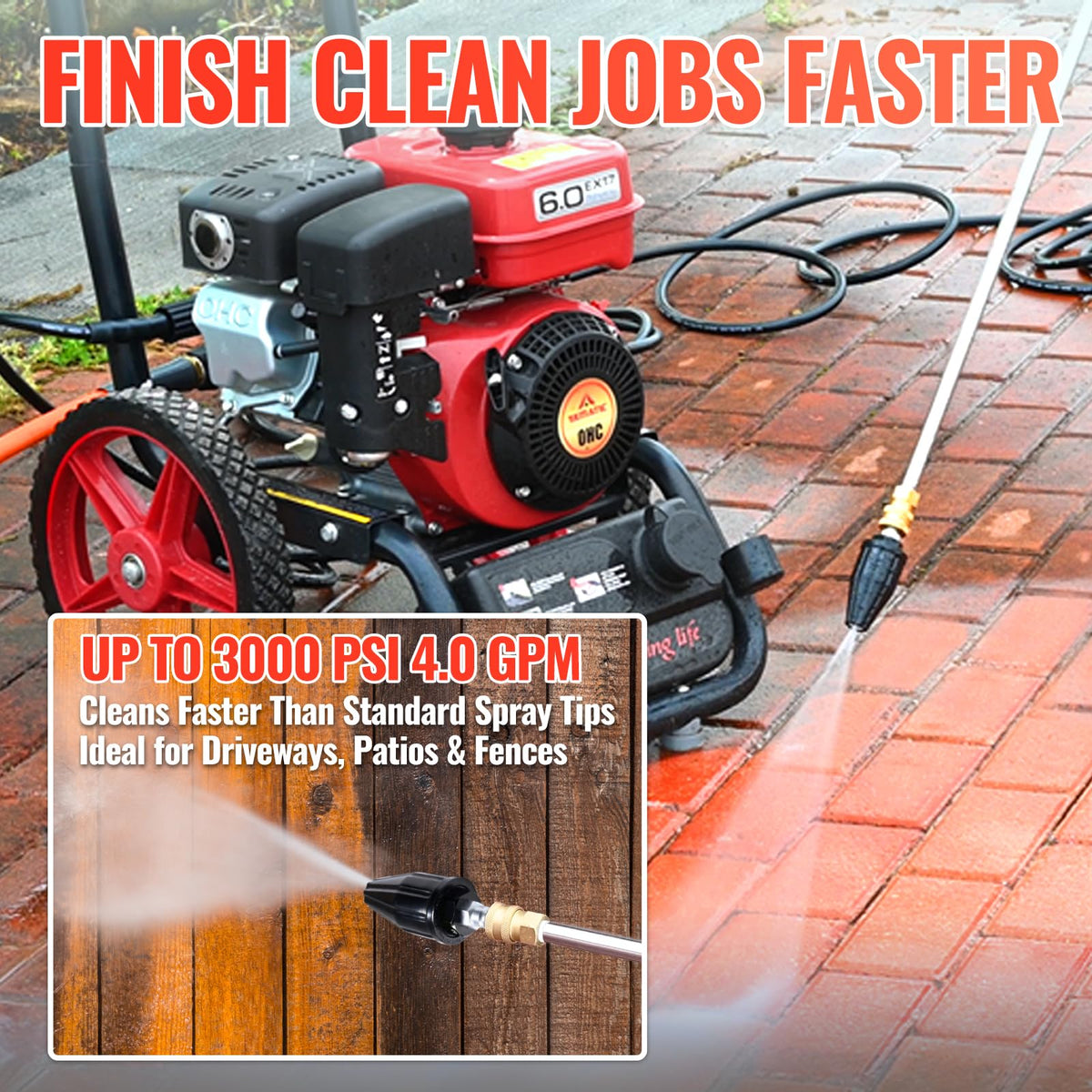 YAMATIC high-flow 4 GPM enables faster surface cleaning.