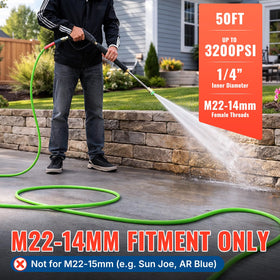 YAMATIC kink-resistant hose with minimal bending for uninterrupted washing