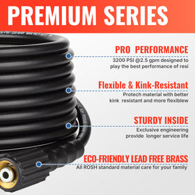 YAMATIC kink-resistant hose design for smooth water flow on large areas
