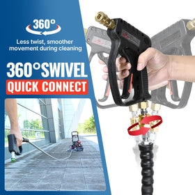 YAMATIC 100ft length extends cleaning reach for large jobs.