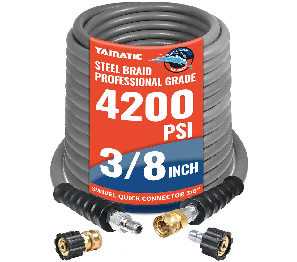 YAMATIC Non Marking Hose inner view showing real 3/8-inch ID for steady flow.
