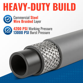 YAMATIC hose rated 4200 PSI suits high-powered washers.