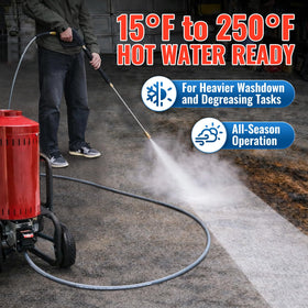 YAMATIC non-marking rubber jacket prevents surface marks during cleaning.