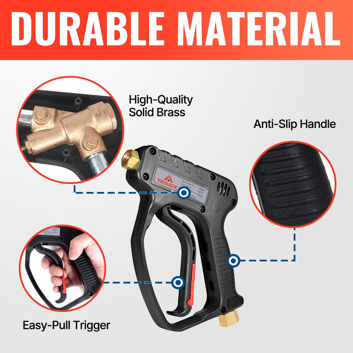 YAMATIC M22-14mm inlet suits many high-pressure washers.