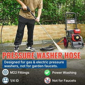 YAMATIC quarter-inch inner diameter hose delivers steady water flow during car washing.