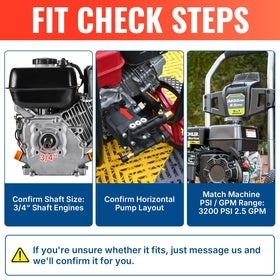 YAMATIC pump shows 3200 PSI and 2.5 GPM capability for strong cleaning
