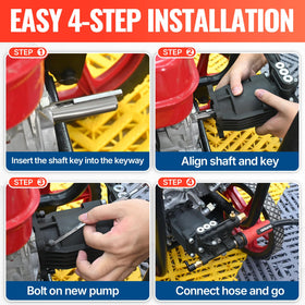 Included siphon tube, bolts, shaft key, and guide with YAMATIC kit