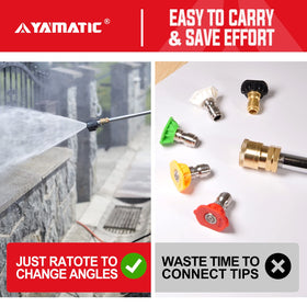 YAMATIC quarter-inch quick-connect allows fast setup with compatible washers.