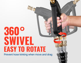 YAMATIC brass swivel gun allows smooth water flow and maneuverability under pressure.