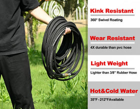 YAMATIC wire-braided pressure hose delivers rugged durability for demanding cleaning tasks.