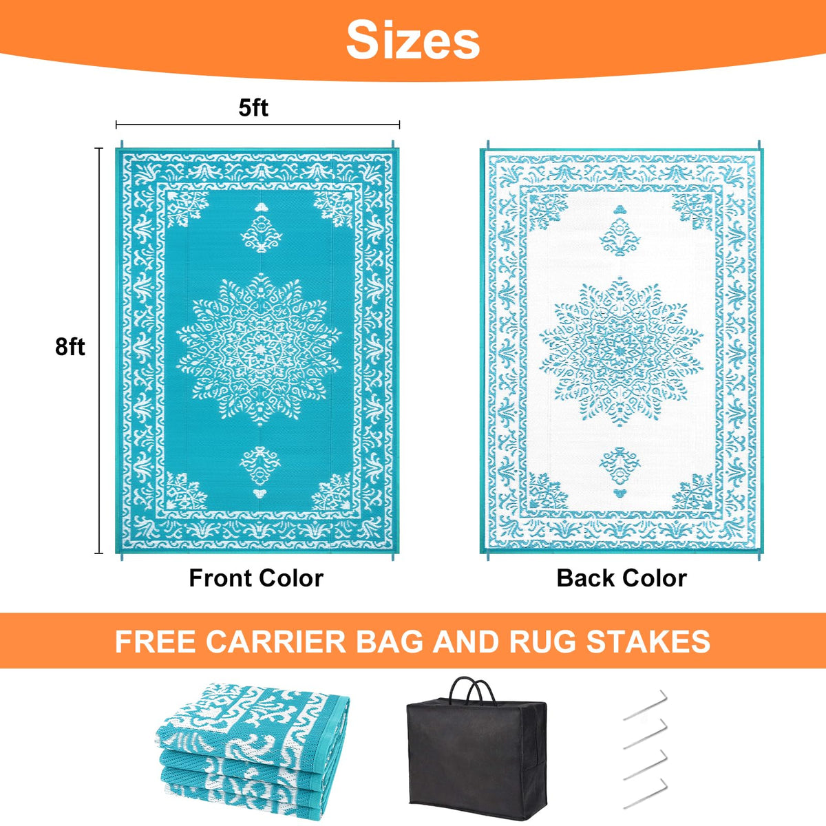 Yamaziot deck rug features a non-slip, breathable surface.