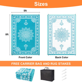 Yamaziot deck rug features a non-slip, breathable surface.