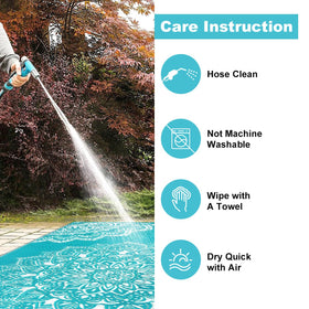 Easy-clean waterproof Yamaziot rug ready for hose rinse after outdoor use