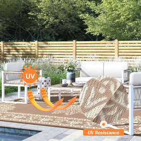 Yamaziot UV-coated rug with durable color, ideal for outdoor wear.