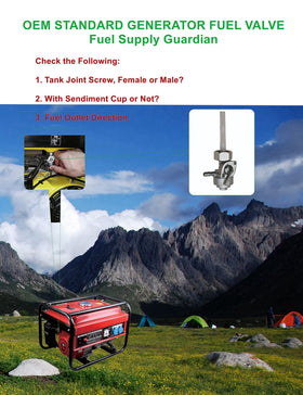 YAMAKATO Predator 3500 fuel tank valve offers convenient manual shut-off on the go.