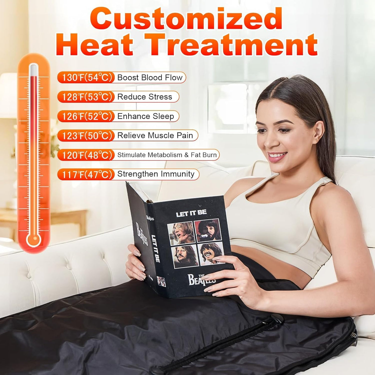 yamxun sauna blanket with waterproof inner layer and soft skin feel