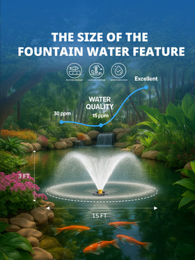 YANASO pond fountain parabola spray creates elegant arcs