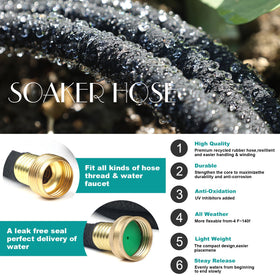 YANEYAN soft elastic soaker hose flexes easily for garden beds.