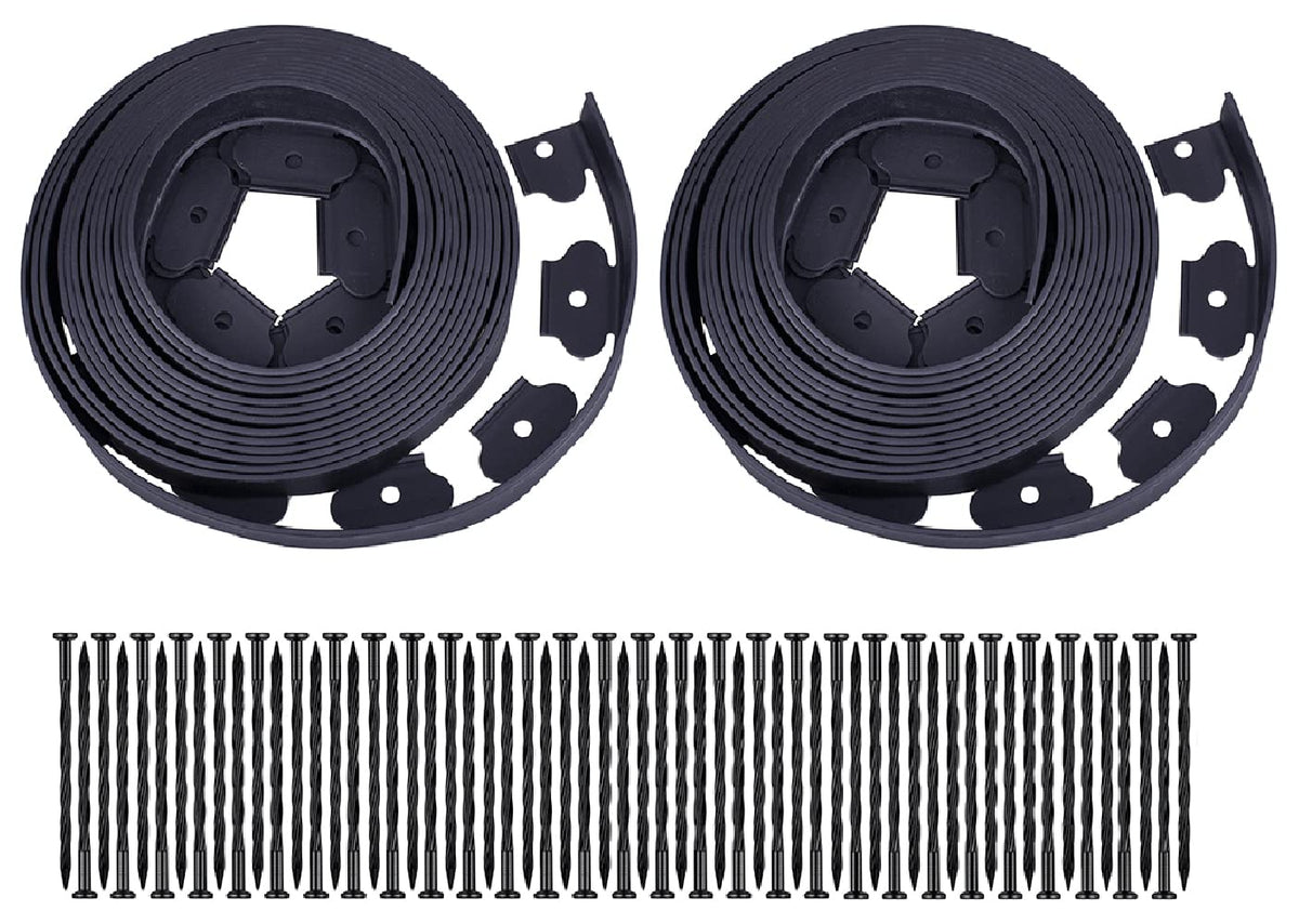YANEYRIE garden edging kit defines a clean 60ft lawn border with spikes.