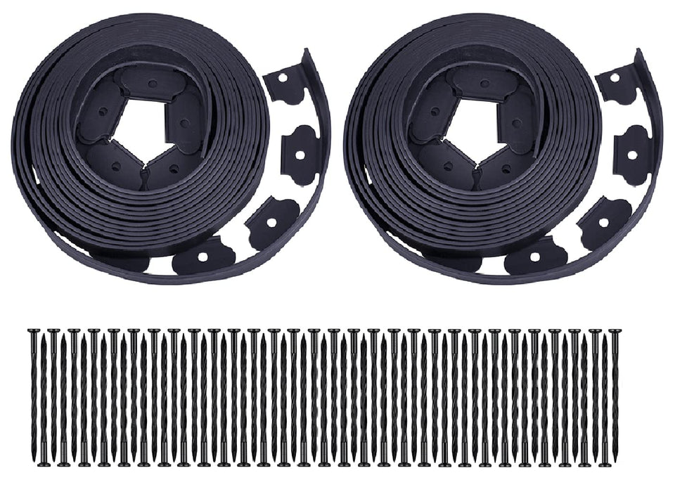 YANEYRIE garden edging kit defines a clean 60ft lawn border with spikes.