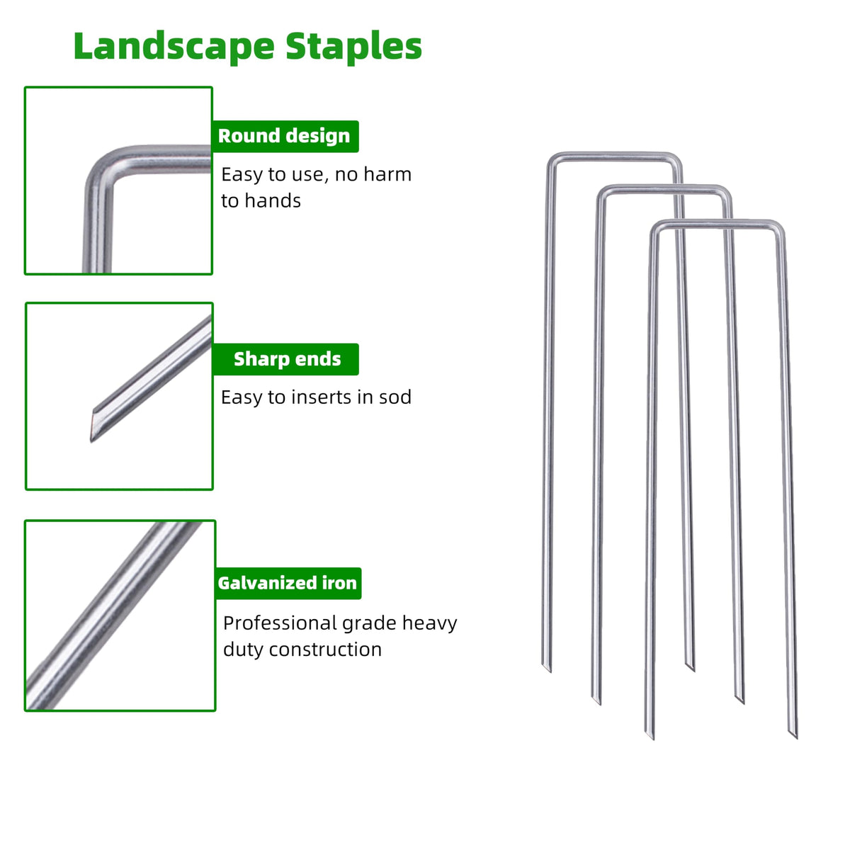 YANEYRIE hot-dip galvanized steel stakes provide durable, reusable ground anchors