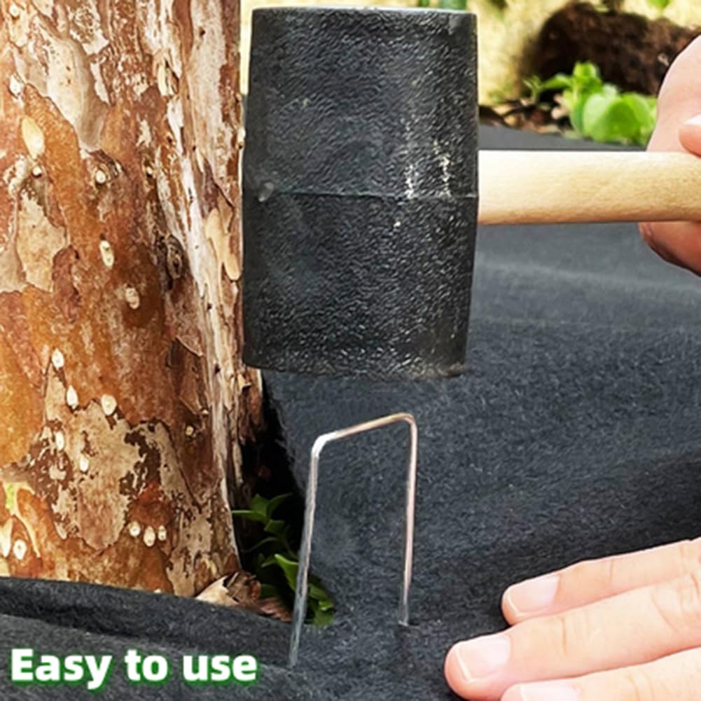 YANEYRIE landscape fabric and tarp anchors securing materials in place