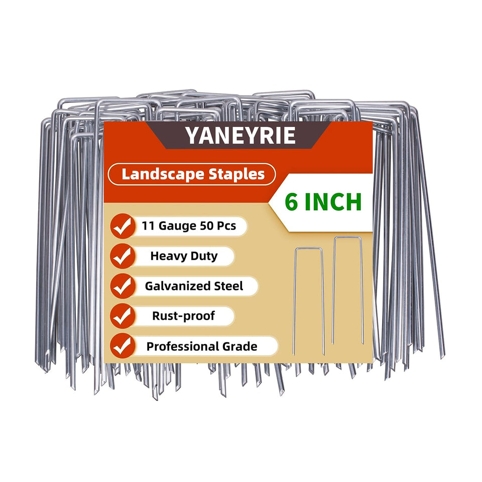 YANEYRIE landscape stakes 6in U-shaped anchored in soil for firm hold