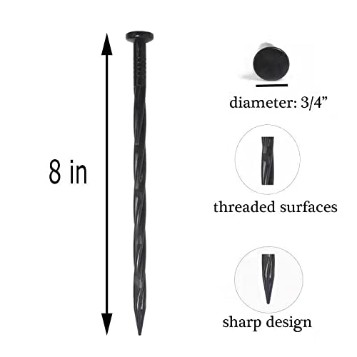 YANEYRIE spiral design spikes being driven into soil with a hammer