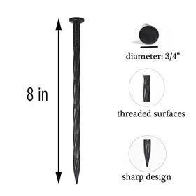 YANEYRIE spiral design spikes being driven into soil with a hammer