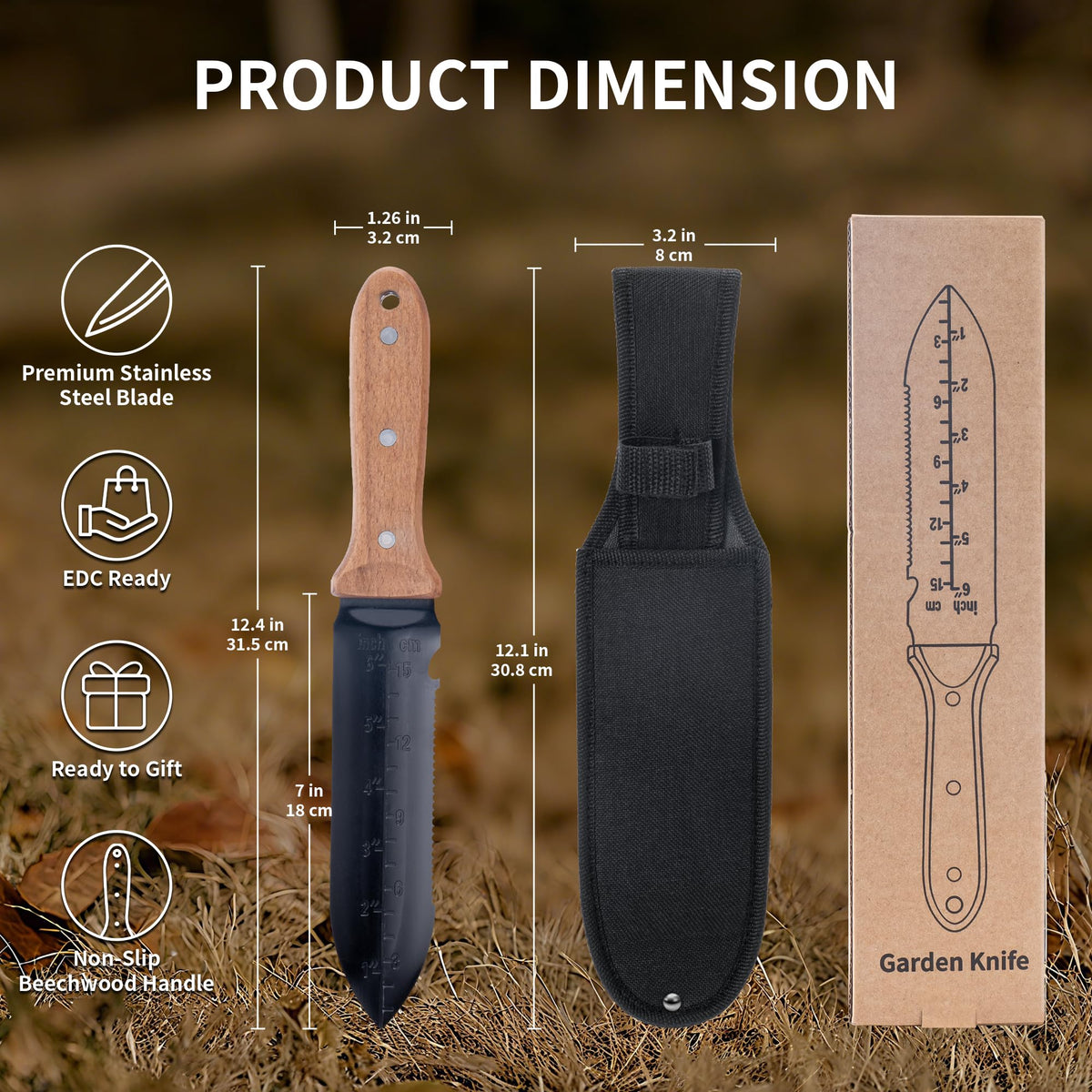 YANG Hori Hori knife dual-edge blade for digging and trimming