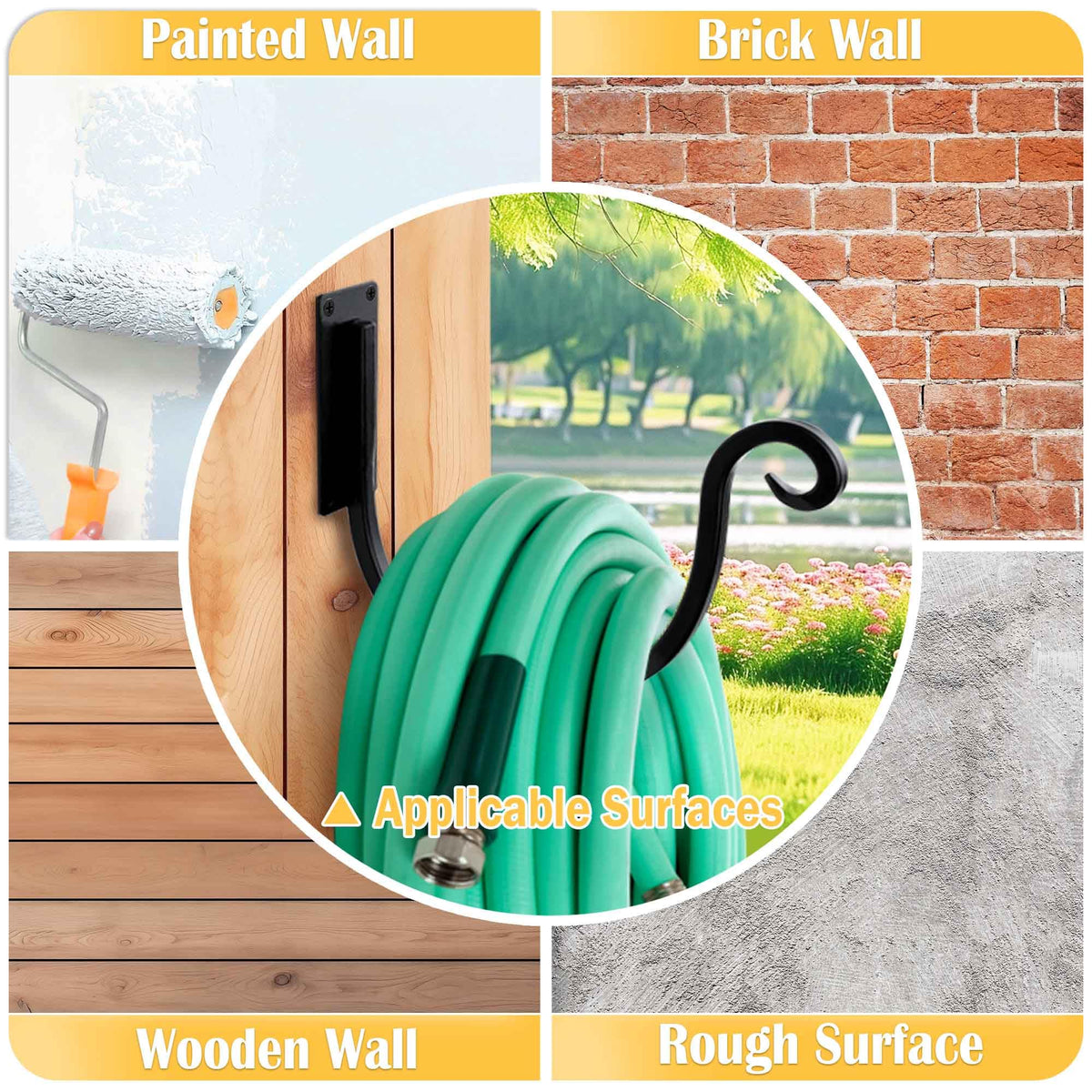 Black finish adds decorative appeal to outdoor walls.