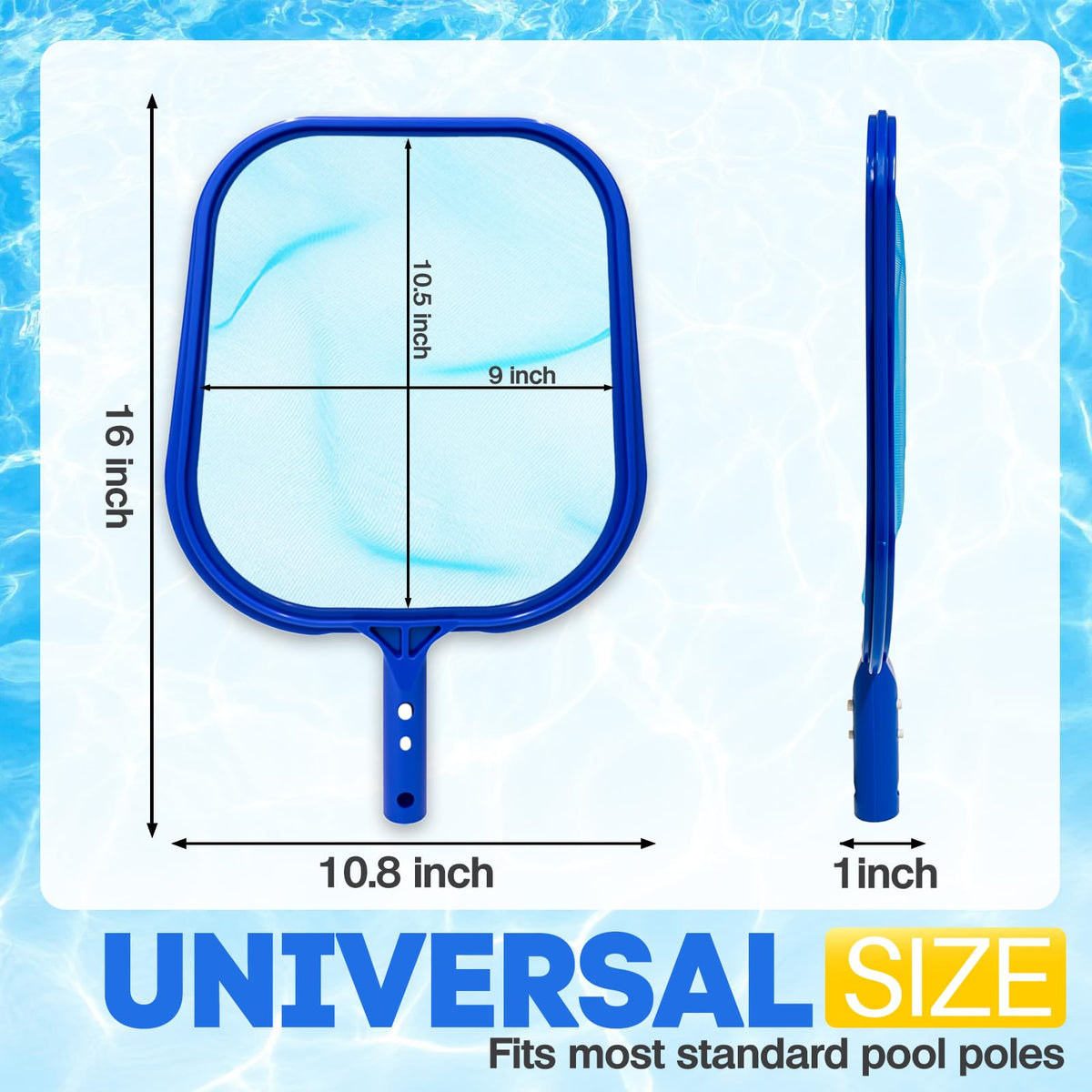 YANLIFY 16x10-8in flat net provides broad debris pickup per sweep.