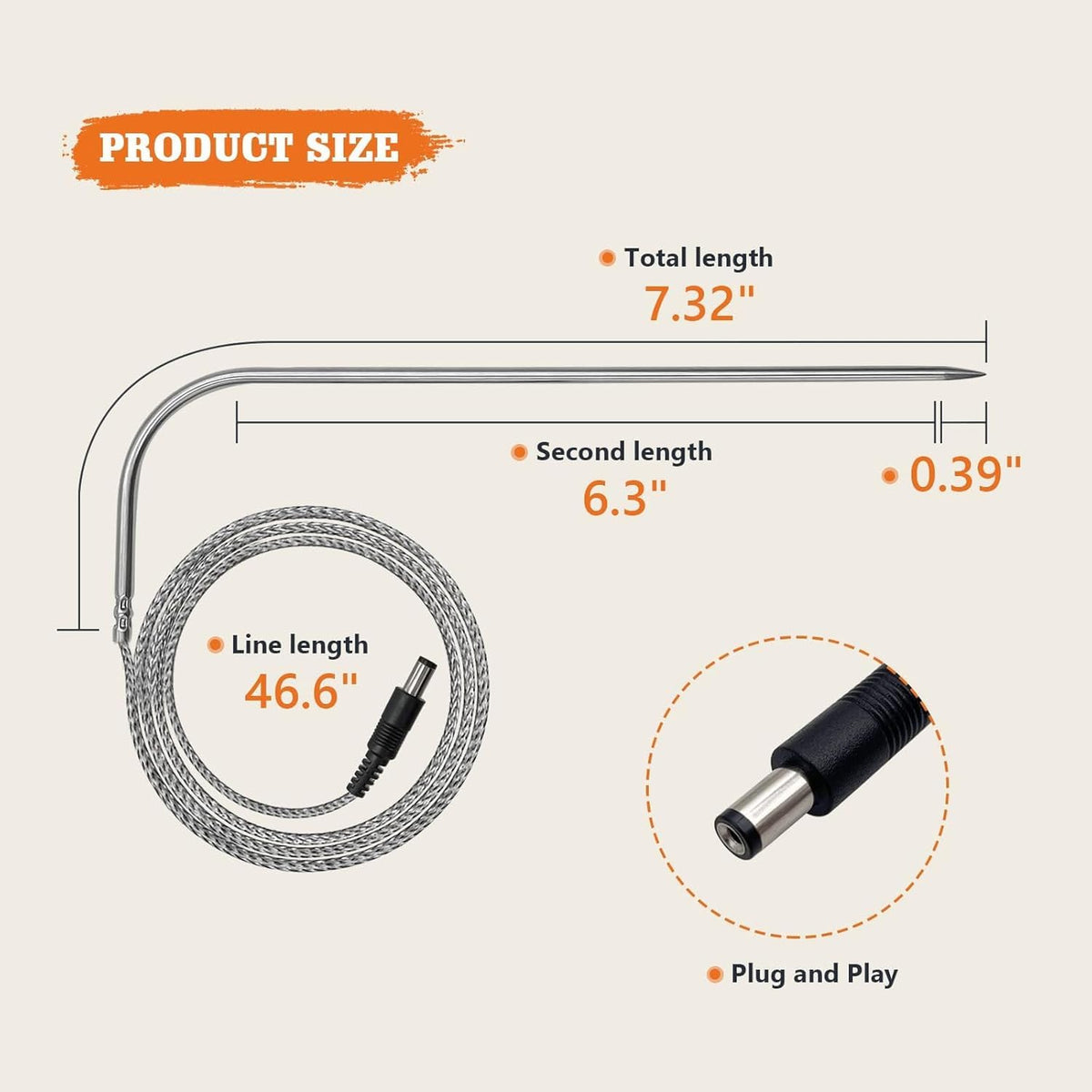 YAOAWE 2-pack temperature probes for Recteq RT340 precise temps