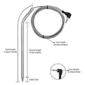 YAOAWE 4-inch stainless steel probe ready for BBQ and food monitoring