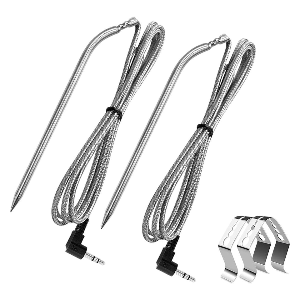 YAOAWE meat probe clip close-up showing durable stainless steel design for grill use