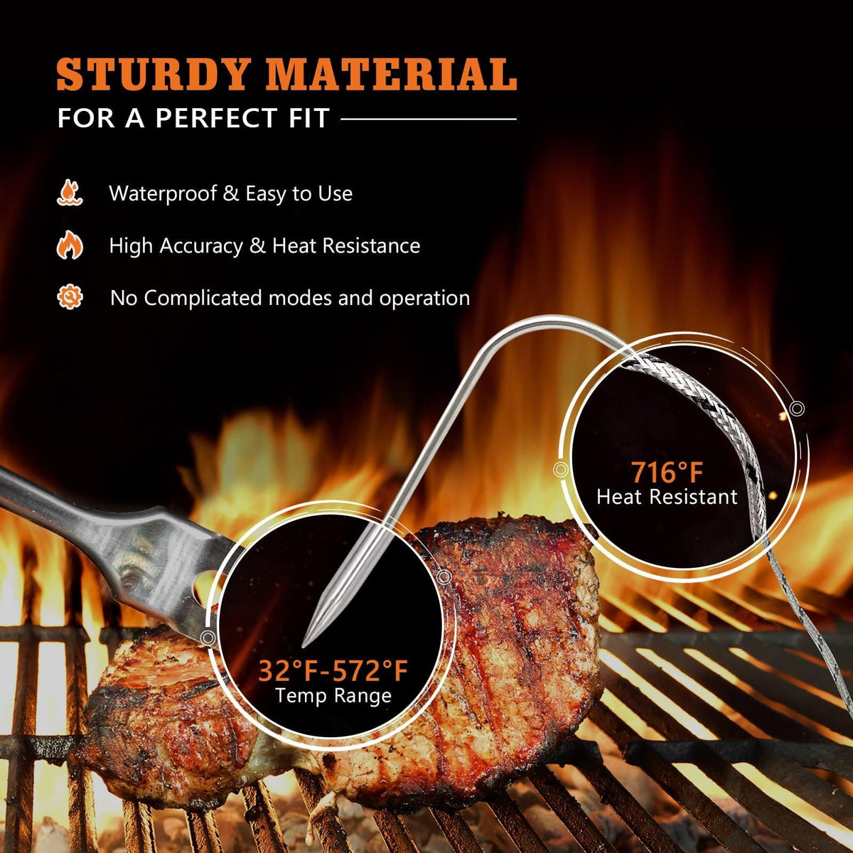YAOAWE replacement probe fits a wide range of Traeger models.