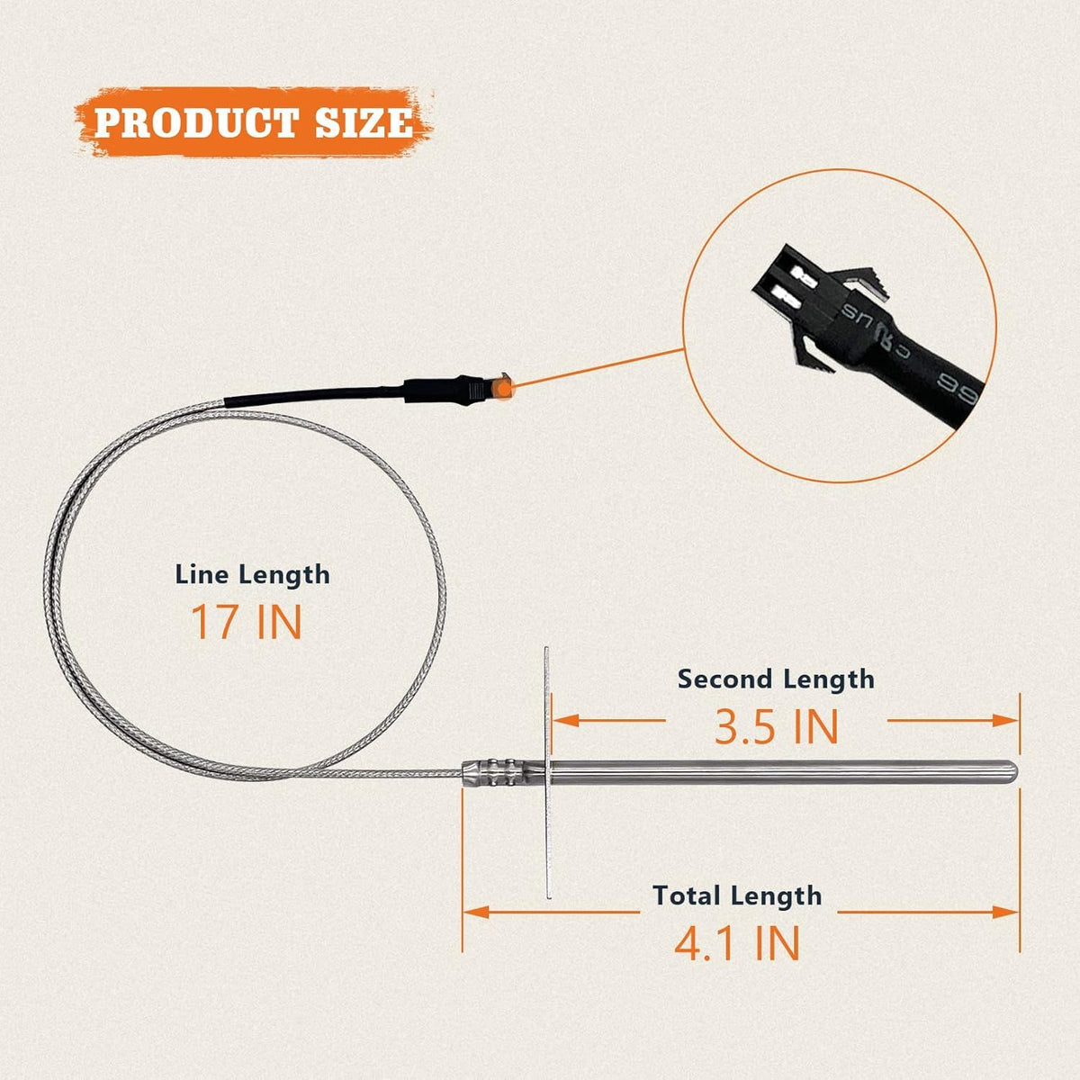 YAOAWE stainless sensor image emphasizing high-temp resilience for grilling