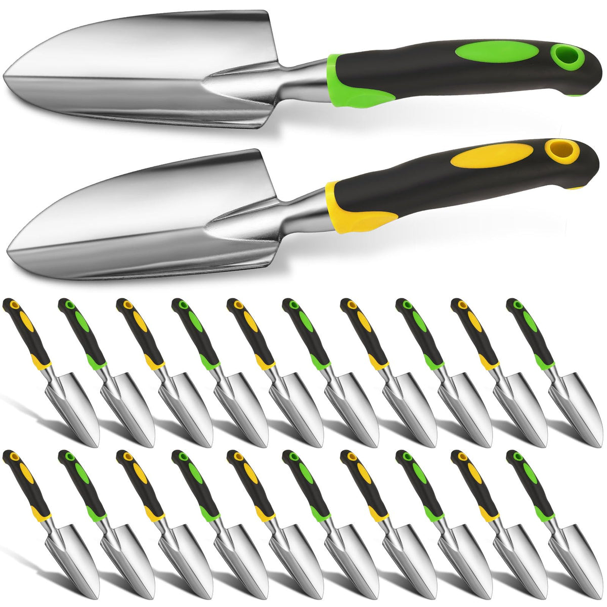 Yaocom garden shovel aluminum head for easy soil digging and durability.