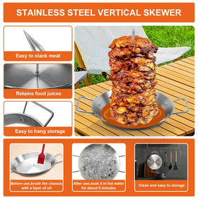 Yaokvide Al Pastor Skewer 10-inch for steady vertical cooking on grills.