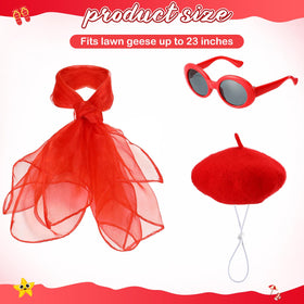 Yaomiao red scarf accessory enhances the goose outfit with elegant color.
