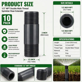 Yaomiao PVC double male connector enables quick, secure pipe extensions in lawns.