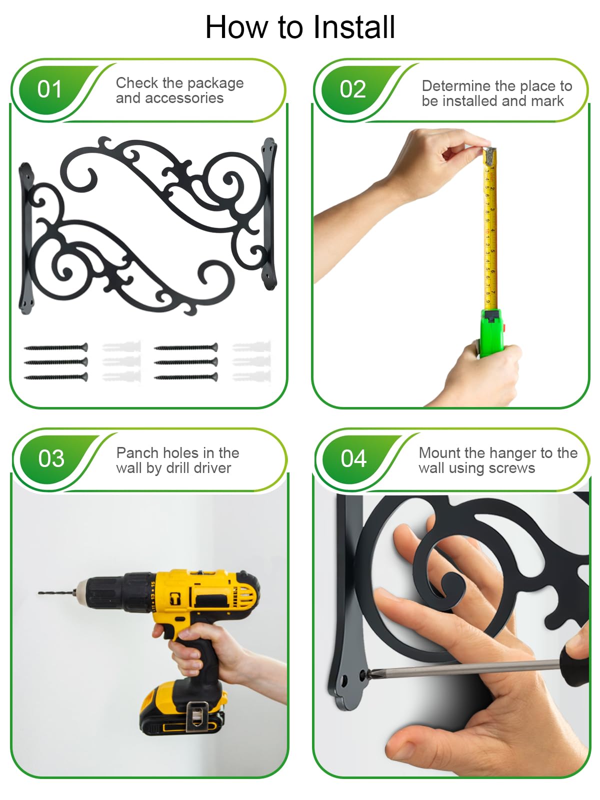 Yaostepqi wall hook bird feeder hanger 12-inch keeps feeders accessible and secure.