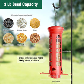 Yarbirder sealed top and drainage holes keep seeds dry
