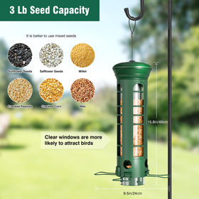 Yarbirder top-cover seals seeds from rain with drainage holes reducing waste